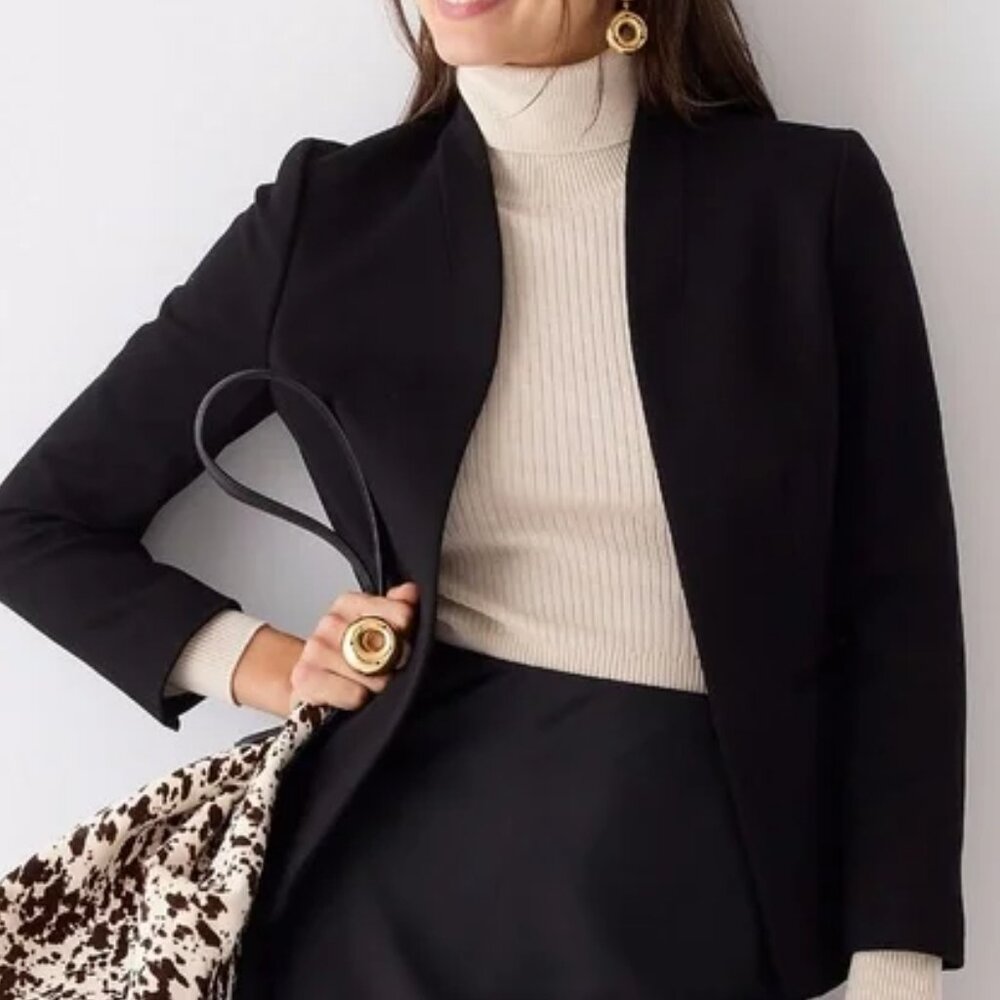 J Crew Black Going-out blazer in stretch twill 8